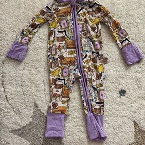 Friends Kids Footie with Purple Trim